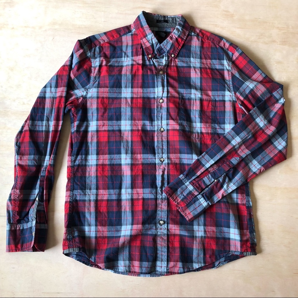 Men’s J.Crew Tartan Plaid Slim Fit Shirt - Sz Lg